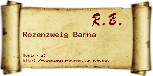 Rozenzweig Barna névjegykártya